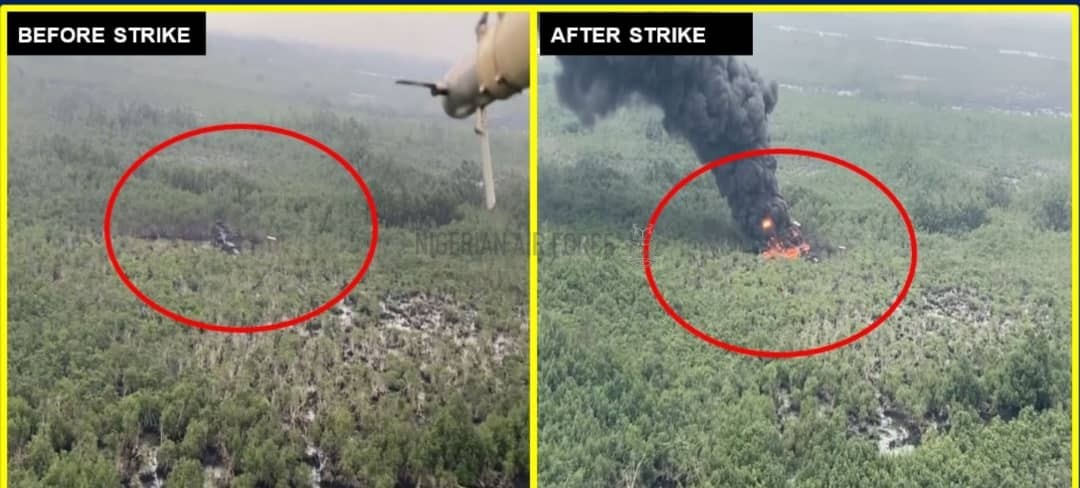 AIR STRIKES TARGET OIL THIEVES IN THE NIGER DELTA, IPOB ELEMENTS IN SOUTHEAST AND TERRORISTS IN NORTHEAST